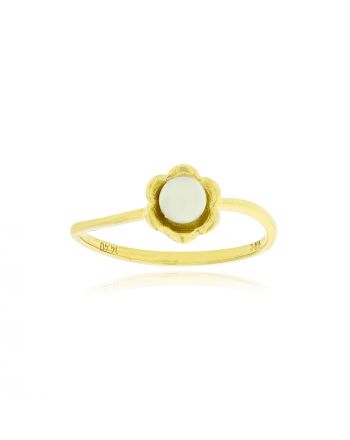 Δαχτυλίδι Κίτρινο Χρυσό 14 Καρατίων Κ14 με Μαργαριτάρι 040097