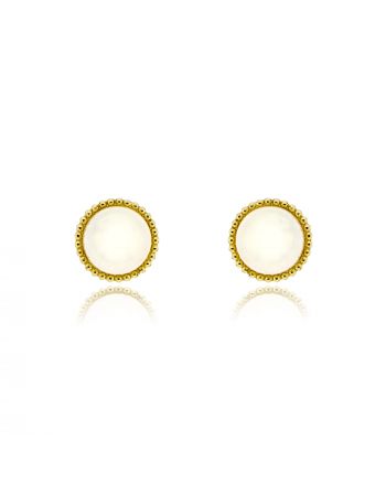 Σκουλαρίκια από Κίτρινο Χρυσό 14 Καρατίων με Μαργαριτάρια 040211