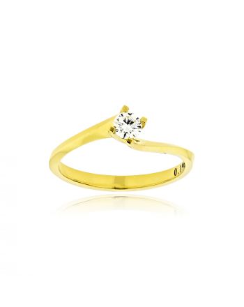 Μονόπετρο Δαχτυλίδι από Κίτρινο Χρυσό Κ18 με Διαμάντι 040270