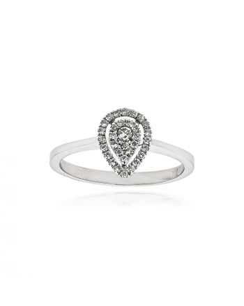 Δαχτυλίδι Ροζέτα από Λευκό Χρυσό Κ18 με Διαμάντια 040573