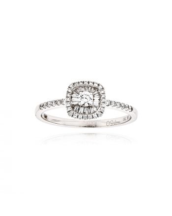 Δαχτυλίδι Ροζέτα από Λευκό Χρυσό 18 Καρατιών με Διαμάντια 040627