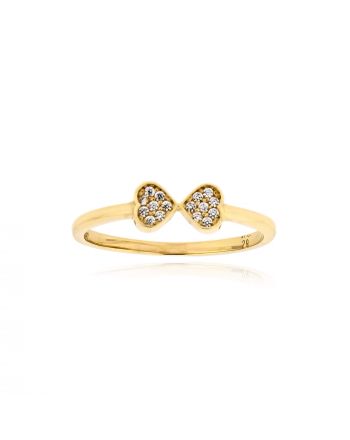 Δαχτυλίδι από Κίτρινο Χρυσό Κ14 με Πέτρες Ζιργκόν 040639