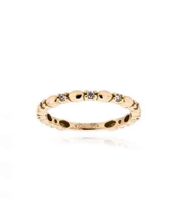Δαχτυλίδι από Ροζ Χρυσό 14 Καρατίων με Πέτρες Ζιργκόν 040643