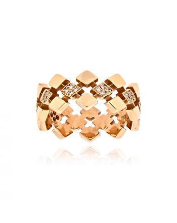 Δαχτυλίδι από Ροζ Χρυσό Κ18 με Διαμάντια 040672