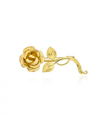 Γυναικεία Καρφίτσα Τριαντάφυλλο από Κίτρινο Χρυσό Κ18 040686