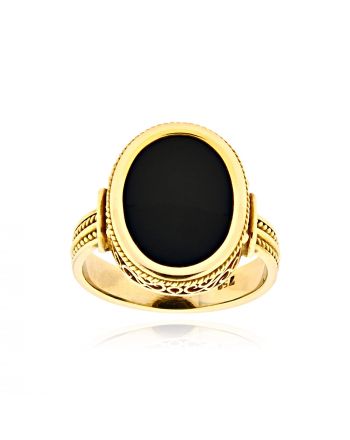 Ανδρικό Δαχτυλίδι από Κίτρινο Χρυσό Κ18 με Όνυχα 040709