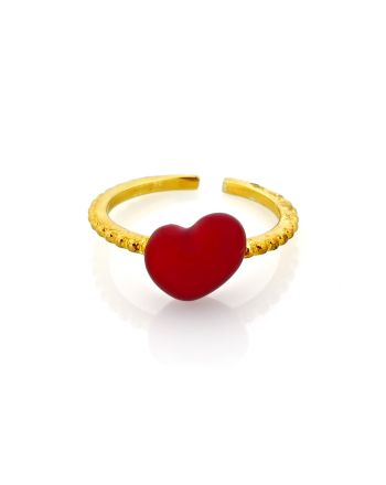 Δαχτυλίδι με Καρδιά από Ασήμι 925 με Σμάλτο 040801
