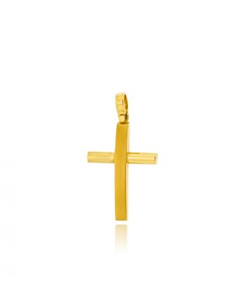 Σταυρός Βάπτισης Σκέτος από Κίτρινο Χρυσό Κ14 041086