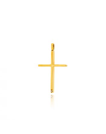 Σταυρός Βάπτισης από Κίτρινο Χρυσό Κ14 με Διαμάντι 041096