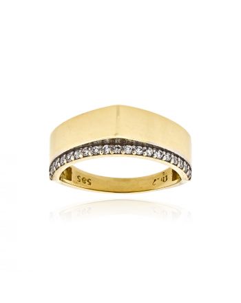 Δαχτυλίδι από Κίτρινο Χρυσό Κ14 με Πέτρες Ζιργκόν 041300