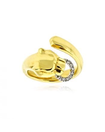 Δαχτυλίδι από Κίτρινο Χρυσό Κ14 με Πέτρες Ζιργκόν 041330