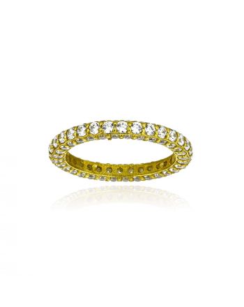Δαχτυλίδι Ολόβερο από Κίτρινο Χρυσό 14 Καρατίων με Πέτρες Ζιργκόν 041358