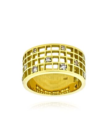 Δαχτυλίδι από Κίτρινο Χρυσό Κ18 με Διαμάντια από Συλλογή Ηρώδειο 041765