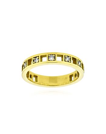 Δαχτυλίδι από Κίτρινο Χρυσό Κ18 με Διαμάντια από Συλλογή Ηρώδειο 041766