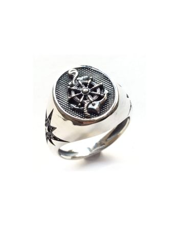 Ανδρικό Δαχτυλίδι Τιμόνι από Ασήμι 925 041968