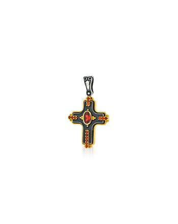 Γυναικείος Σταυρός Anastasios Creations από Ασήμι 925 με Πέτρες Ζιργκόν 042006