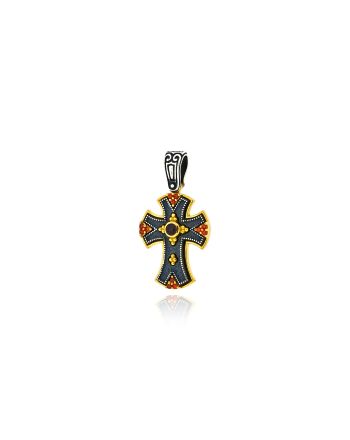 Γυναικείος Σταυρός Anastasios Creations από Ασήμι 925 με Πέτρες Ζιργκόν 042007