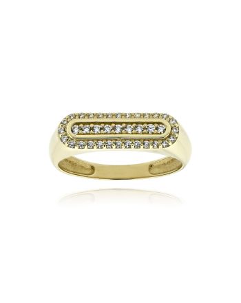 Δαχτυλίδι από Κίτρινο Χρυσό Κ14 με Πέτρες Ζιργκόν 042128