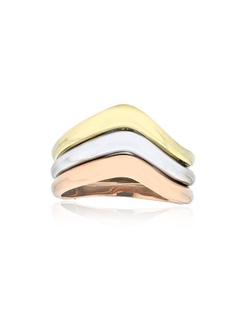 Δαχτυλίδι από Λευκό, Κίτρινο και Ροζ Χρυσό Κ14 042325
