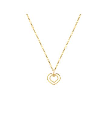 Μενταγιόν Καρδιά με Αλυσίδα από Κίτρινο Χρυσό Κ14 042425