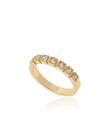 Δαχτυλίδι Σειρέ Val'Oro από Κίτρινο Χρυσό Κ14 με Πέτρες Ζιργκόν 042533