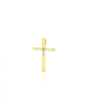 Σταυρός Βάπτισης Diamond Jools για Κορίτσι από Κίτρινο Χρυσό Κ18 με Διαμάντια DC110