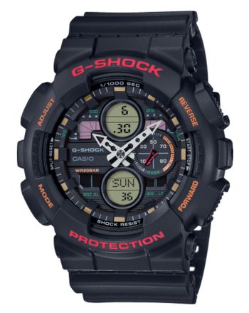 Ρολόι Casio G-Shock Quartz με Μαύρο Λουράκι από Καουτσούκ GA-140-1A4ER