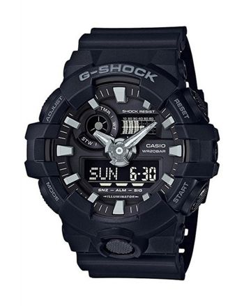 Ρολόι Casio G-Shock Quartz με Μαύρο Λουράκι Ρητίνης GA-700-1BER