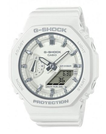 Ρολόι Casio G-Shock Quartz με Λευκό Λουράκι από Καουτσούκ GMA-S2100-7AER