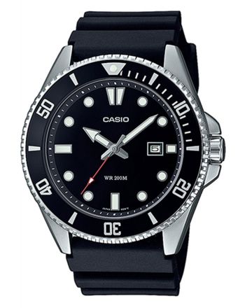 Ανδρικό Ρολόι Casio Quartz  με Mαύρο  Λουράκι από Καουτσούκ MDV-107-1A1VEF
