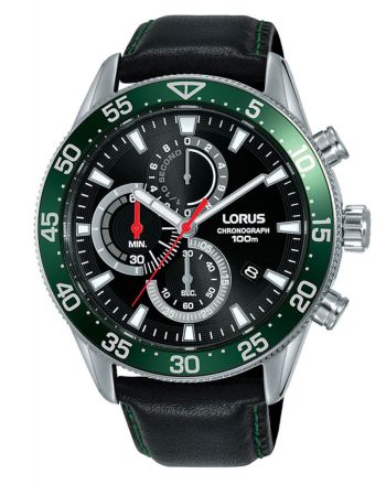 Ανδρικό Ρολόι Lorus Sports με Μαύρο Δερμάτινο Λουράκι RM347FX9