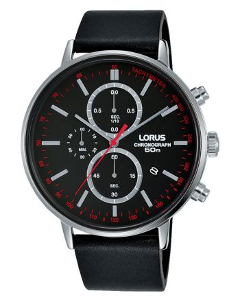 Ρολόι Lorus Quartz με Μαύρο Δερμάτινο Λουράκι RM365FX9