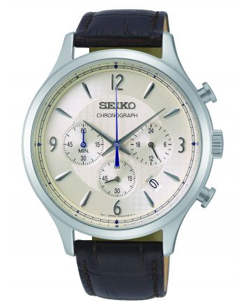 Αντρικό Ρολόι Seiko Conceptual Series Quartz με Καφέ  Δερμάτινο Λουράκι SSB341P1