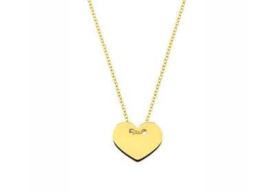 Μενταγιόν Καρδιά με Αλυσίδα απο Κίτρινο Χρυσό Κ14 036997