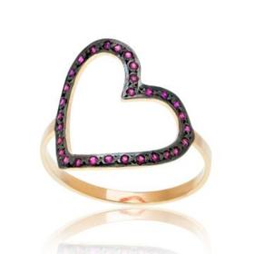 Δαχτυλίδι Καρδιά Ροζ Χρυσό 9 Καρατίωνμε Ζιργκόν 034752