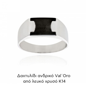 Δαχτυλίδι Ανδρικό Val΄Oro από Λευκό Χρυσό Κ14 035198