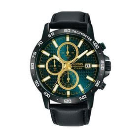 Ανδρικό Ρολόι Lorus με Μαύρο Δερμάτινο Λουράκι RM319GX