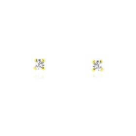 Σκουλαρίκια από Κίτρινο Χρυσό 14 Καρατίων με Πέτρες Ζιργκόν 038851
