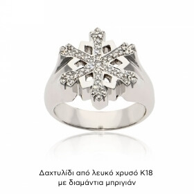 Δαχτυλίδι Λευκό Χρυσό 18 Καρατίων με Διαμάντια Μπριγιάν 001145