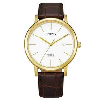 Ανδρικό Ρολόι Citizen Quartz με Καφέ Δερμάτινο Λουράκι BI5072-01A