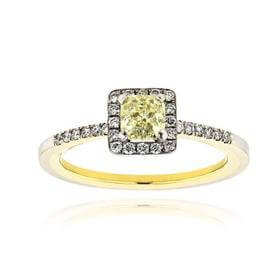 Δαχτυλίδι Ροζέτα από Κίτρινο και Λευκό Χρυσό Κ18 με Διαμάντια 038406